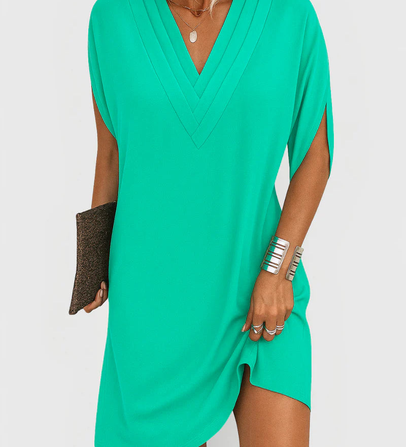 Racela™ | Lässiges Mini-Kleid mit V-Ausschnitt