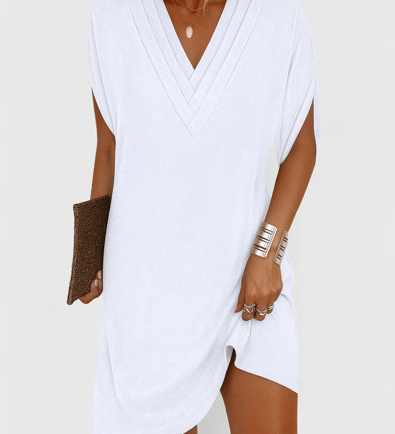 Racela™ | Lässiges Mini-Kleid mit V-Ausschnitt